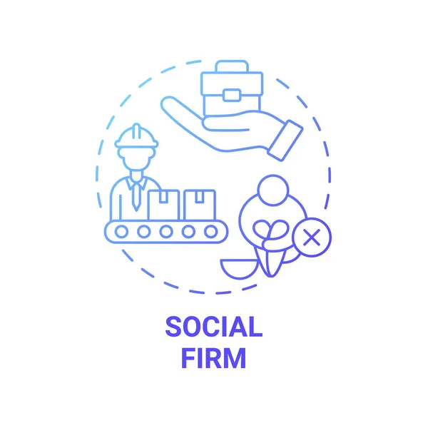 Szociális Cég Kék Gradiens Koncepció Ikon Társadalmi Vállalkozó Elvont Ötlet — Stock Vector