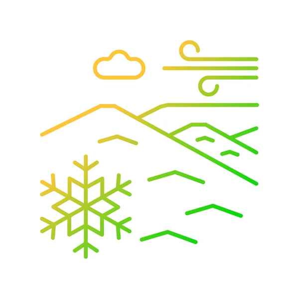 Cold Desert Gradient Linear Vector Icon Polar Desert Snow Ice — Stock Vector