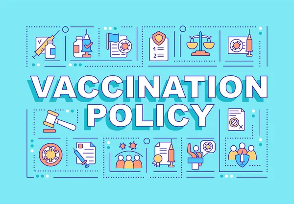 Politica Vaccinazione Concetti Parola Banner Rafforzare Fiducia Dei Cittadini Infografica — Vettoriale Stock