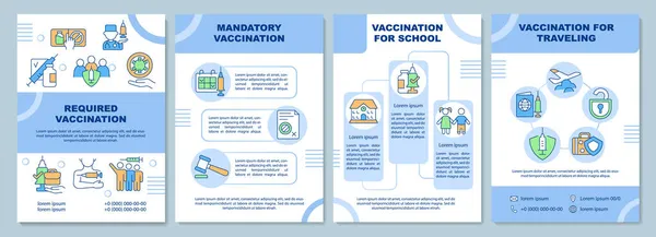 Modelo Brochura Vacinação Exigida Para Escola Viagens Folheto Brochura Impressão —  Vetores de Stock
