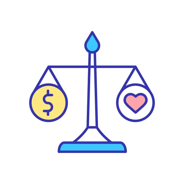 Para Negocios Lucrativos Icono Color Rgb Desarrollo Financiero Caridad Apoyo — Vector de stock