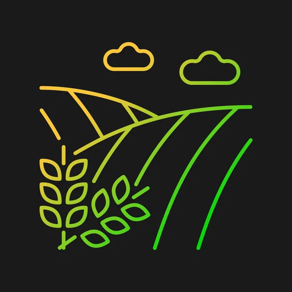 Cropland Gradiente Icono Vector Para Tema Oscuro Producción Cosecha Cultivos — Vector de stock