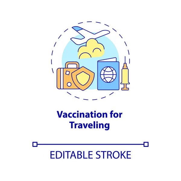 Očkování Pro Koncept Cestování Ochrana Před Covid Abstraktní Myšlenkou Tenké — Stockový vektor