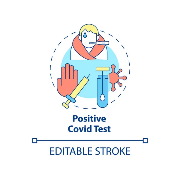Positive Covid Test Concept Icon Contraindications Covid Vaccines Abstract Idea — Stock Vector