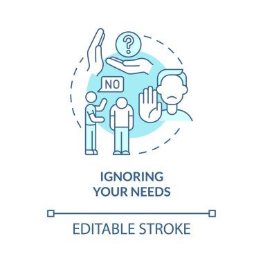 İhtiyaç duyduğun konsept ikonunu gözden kaçırıyorsun. İletişim sorunları. Ortağından karşılık yok. Duygusal ihmal soyut fikir ince çizgi çizimi. Vektör izole edilmiş dış hat renk çizimi. Düzenlenebilir vuruş