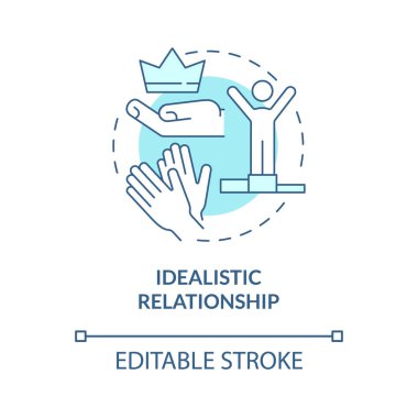 Ortak, konsept simgesini idol alıyor. Hataları ve zehirliliği göz ardı ederek. Gerçekçi olmayan beklentiler soyut fikir ince çizgi çizimi sorunu. Vektör izole edilmiş dış hat renk çizimi. Düzenlenebilir vuruş