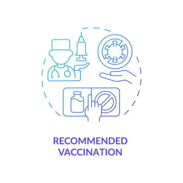 Recomendado Ícone Conceito Gradiente Azul Vacinação Proteção Contra Ideia Abstrata — Vetor de Stock