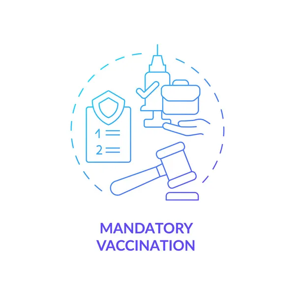 Vacinação Obrigatória Ícone Conceito Gradiente Azul Proteção Contra Ideia Abstrata — Vetor de Stock