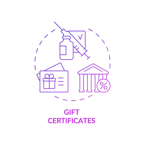 Certificados Regalo Icono Concepto Gradiente Púrpura Bonos Vacunación Idea Abstracta — Vector de stock