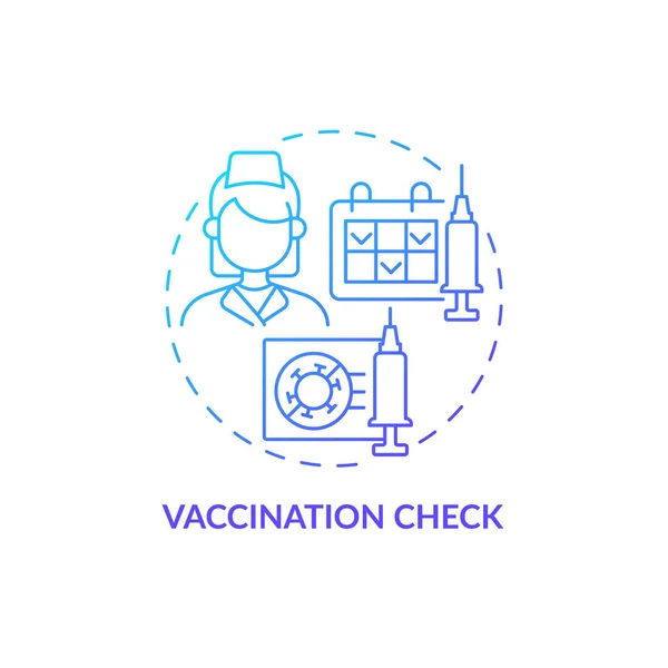Controlla Icona Blu Del Concetto Gradiente Vaccinazione Controllo Annuale Idea — Vettoriale Stock