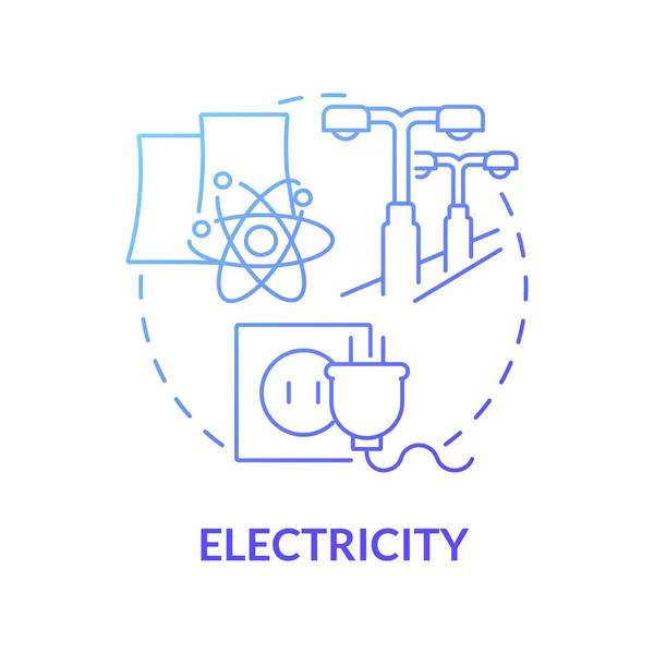 Eletricidade Ícone Conceito Gradiente Azul Uso Energia Nuclear Ideia Abstrata —  Vetores de Stock
