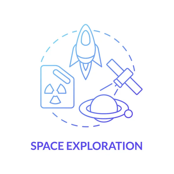 Space Exploration Blue Gradient Concept Icon Utilizarea Energiei Nucleare Idee — Vector de stoc