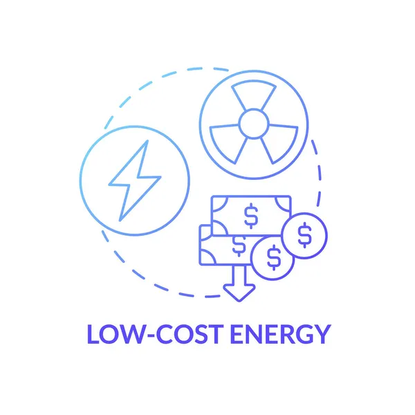 Lågprisikonen För Energiblå Lutning Kärnenergi Fördel Abstrakt Idé Tunn Linje — Stock vektor