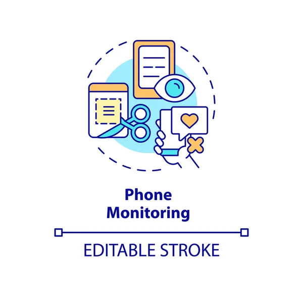 Icono Del Concepto Monitoreo Telefónico Aplicación Teléfono Móvil Para Rastrear — Vector de stock