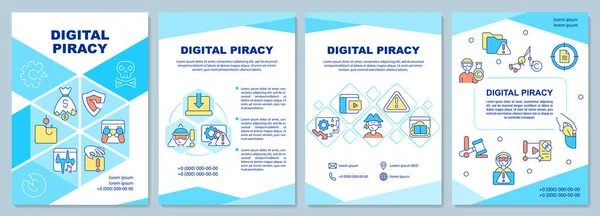 Modèle Brochure Sur Piratage Numérique Contenu Vertu Droit Auteur Brochure — Image vectorielle