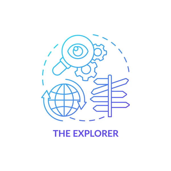 Explorador Icono Concepto Gradiente Azul Tipos Expatriados Idea Abstracta Ilustración — Archivo Imágenes Vectoriales