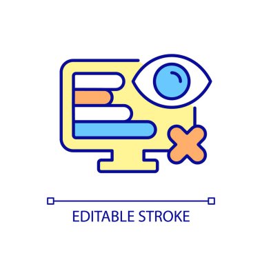 Bilgisayar sorunu RGB renk simgesini tanımla. Yazılım ve sistem yönetimini analiz et. Bilgi teknolojileri izleme. İzole vektör çizimi. Basit bir çizgi çizimi. Düzenlenebilir vuruş