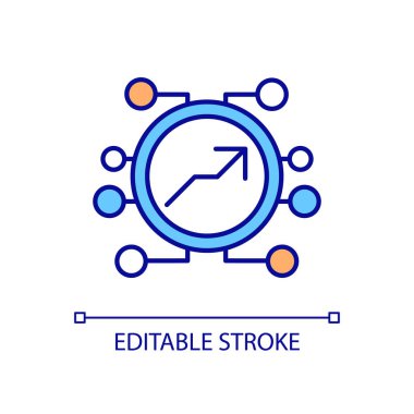 Ağ RGB renk simgesini geliştir. Bilgisayar yazılımı ve sistem yönetimi. Bilgi teknolojileri izleme. İzole vektör çizimi. Basit bir çizgi çizimi. Düzenlenebilir vuruş