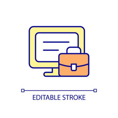 Dijital çalışma RGB renk simgesi. İş ve profesyonel sistem yönetimi için bilgisayar yazılımı. Bilgi teknolojileri. İzole vektör çizimi. Basit bir çizgi çizimi. Düzenlenebilir vuruş