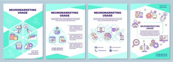 Modelo Brochura Uso Neuromarketing Pesquisa Comportamento Cliente Folheto Brochura Impressão —  Vetores de Stock