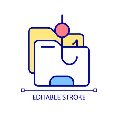 Telif hakkı olan RGB renk simgesi çalınıyor. Telif hakkı ihlali. Çalıntı orijinal eser. Yasadışı dosyalar indiriliyor. İzole vektör çizimi. Basit bir çizgi çizimi. Düzenlenebilir vuruş