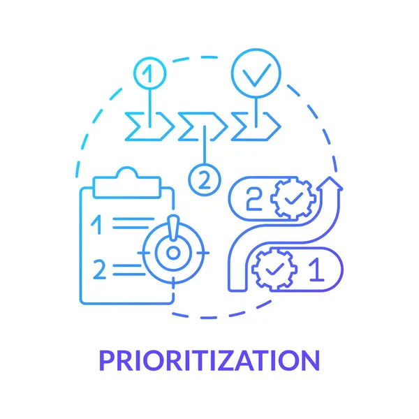 Prioritering Blå Gradient Koncept Ikon Online Entreprenör Skicklighet Abstrakt Idé — Stock vektor