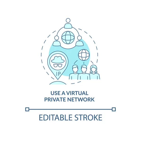 Virtuální Privátní Síť Chránící Koncept Uživatelských Dat Online Soukromí Abstraktní — Stockový vektor