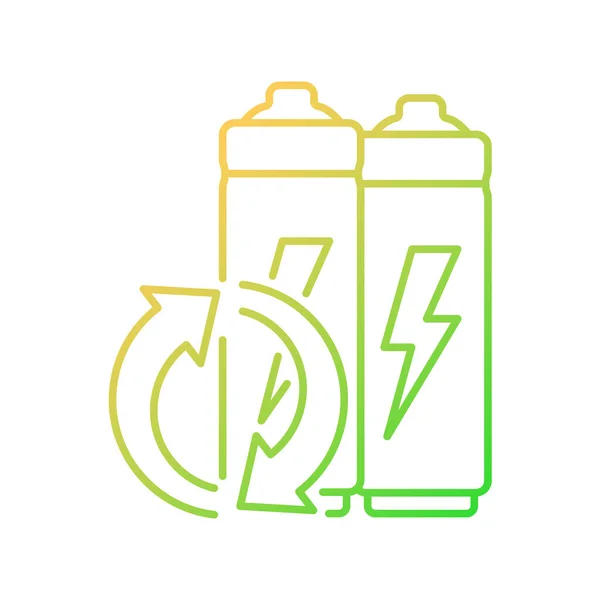 Ícone Vetorial Linear Gradiente Reciclagem Bateria Íons Lítio Eliminação Electrónica —  Vetores de Stock