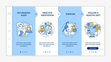 Hamilelik süresince akıl sağlığının iyileşmesi. Simgeli ilgili mobil web sitesi. Web sayfasında 4 basamaklı ekranlar. Doğrusal çizimlerle diyet rengi kavramını takip et