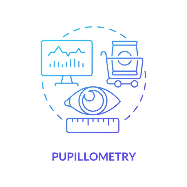 Mérjük Meg Pupilla Átmérőjének Ikonját Vizuális Aktivitás Követés Szemreakcióvizsgálat Marketing — Stock Vector