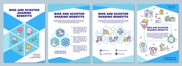 Ποδήλατο Και Σκούτερ Μοιράζονται Οφέλη Πρότυπο Φυλλάδιο Οικολογικές Μεταφορές Φλάιερ — Διανυσματικό Αρχείο
