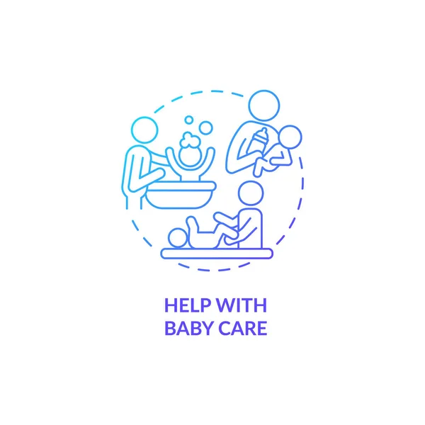 Ajuda Com Cuidado Bebê Ícone Conceito Gradiente Azul Apoio Parceiro — Vetor de Stock