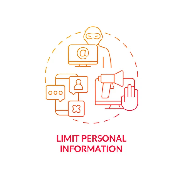 Icono Del Concepto Limitación Información Personal Protección Información Línea Idea — Archivo Imágenes Vectoriales