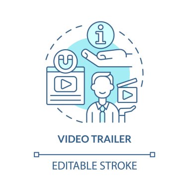 Başlangıç projesi konsept simgesinin video fragmanı. Küçük işletme reklamcılığı kampanyası başlatılıyor soyut fikir ince çizgili illüstrasyon. Vektör izole edilmiş dış hat renk çizimi. Düzenlenebilir vuruş