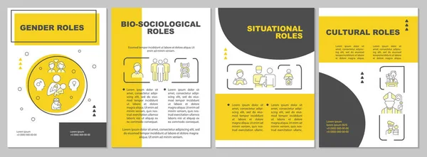 Social Function Community Yellow Brochure Template Personal Role Flyer Booklet — Stock Vector