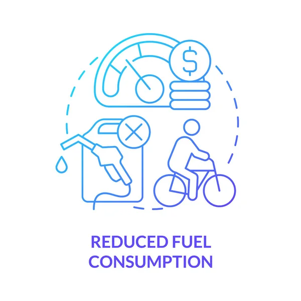 Εικονίδιο Έννοιας Μειωμένης Κατανάλωσης Καυσίμου Μπλε Διαβάθμισης Bike Sharing Όφελος — Διανυσματικό Αρχείο