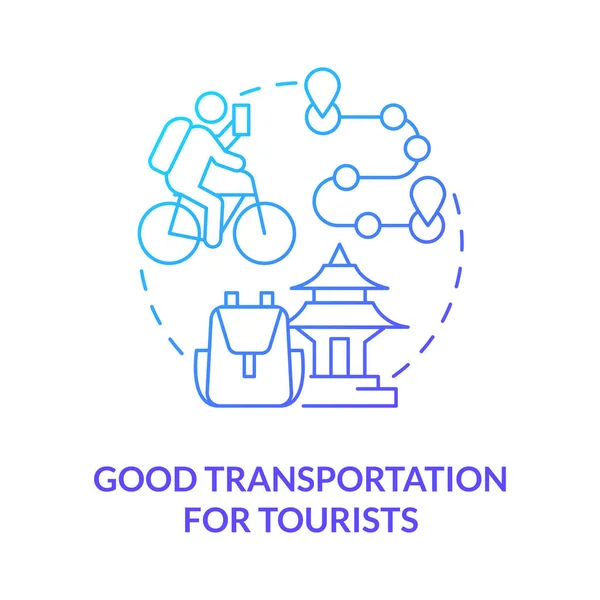 Good Transportation Tourists Blue Gradient Concept Icon Bike Sharing Benefit — Stock Vector