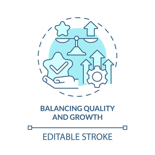Balance Zwischen Qualität Und Wachstumsmethodenkonzept Start Für Kleine Unternehmen Entwicklung — Stockvektor
