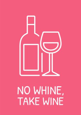 Arkadaşlarla birlikte şarap içip kartpostal atarak doğrusal sembol oluşturuyorlar. Dekoratif vektör tasarımlı tebrik kartı. Yaratıcı çizim illüstrasyonlu basit tarz poster. Tatil dileğiyle el ilanı