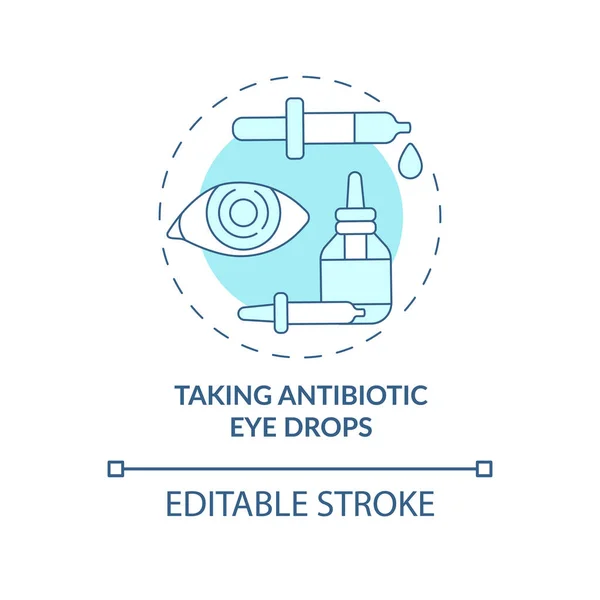Die Einnahme Von Antibiotika Augentropfen Blaues Konzept Symbol Ärztliche Anweisung — Stockvektor
