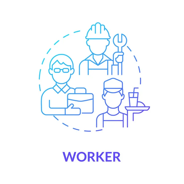 Werknemer Sociale Rol Blauw Gradiënt Concept Icoon Sociale Participatie Werknemersparticipatie — Stockvector
