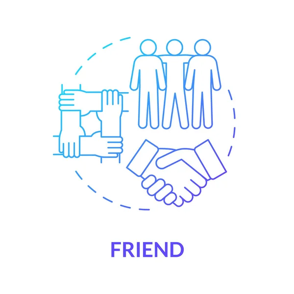 Φίλοι Συμμετοχή Μπλε Ιδέα Κλίση Εικονίδιο Κοινωνική Συμμετοχή Ομάδα Και — Διανυσματικό Αρχείο