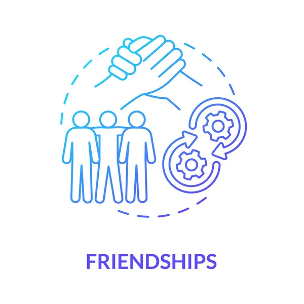 Friendships Participation Blue Gradient Concept Icon Social Participation Relations Type — Stock Vector