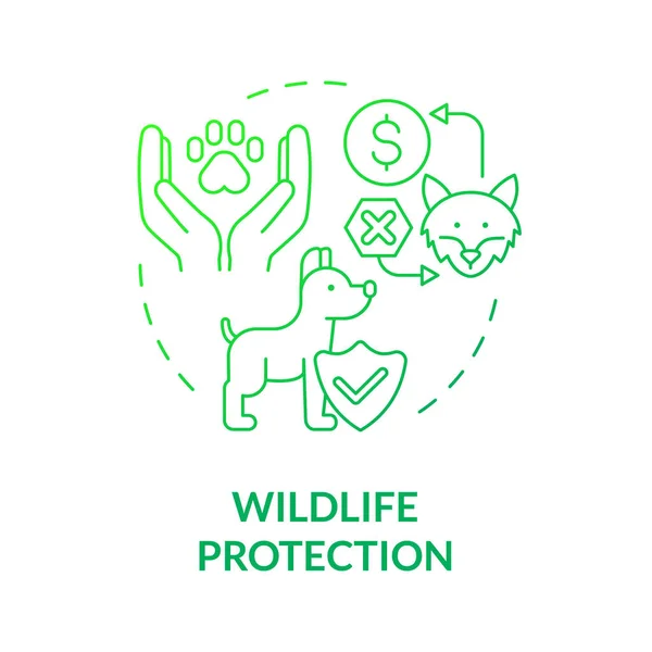 Icono Concepto Gradiente Verde Protección Del Ecosistema Participación Social Salvar — Vector de stock