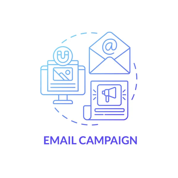 Email Campagne Bleu Dégradé Concept Icône Concept Promotion Des Petites — Image vectorielle