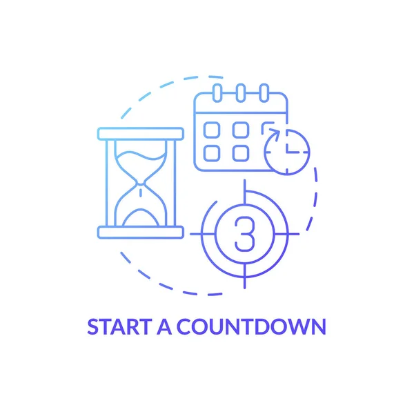 Countdown Gradiënt Concept Icoon Vergroot Betrokkenheid Van Klant Small Business — Stockvector