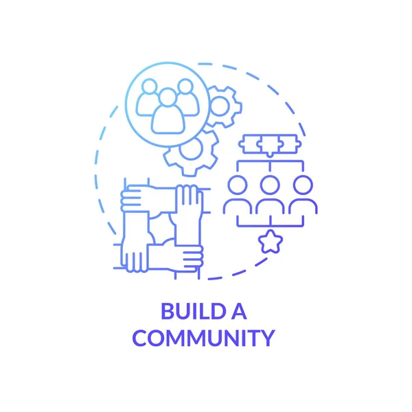 Bygga Community Gradient Koncept Ikon Småföretag Ökar Partnerskap Och Lagarbete — Stock vektor