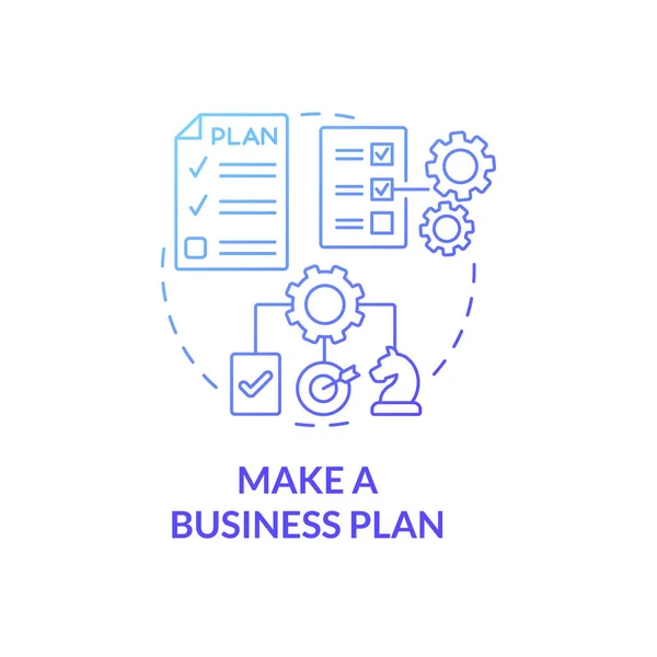 Machen Sie Businessplan Gradient Konzept Konzept Symbol Erfolgreiches Start Die — Stockvektor
