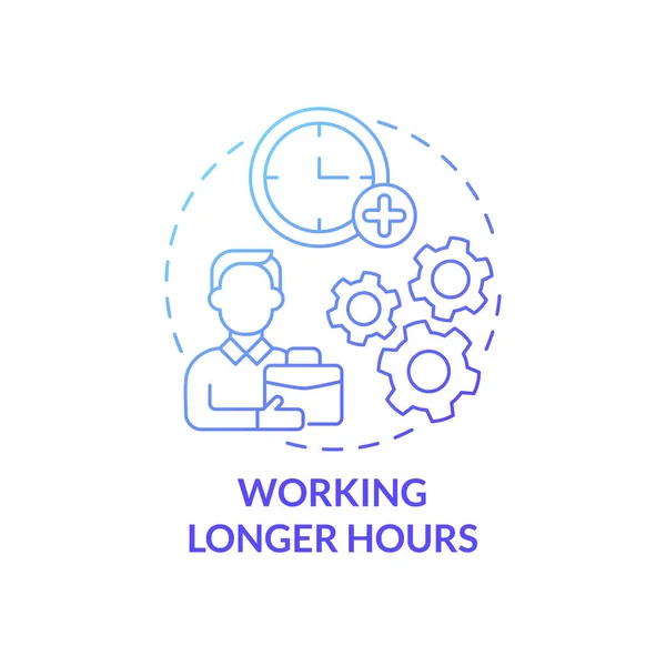 Working Longer Hours Gradient Concept Icon Успех Запуска Метод Развития — стоковый вектор