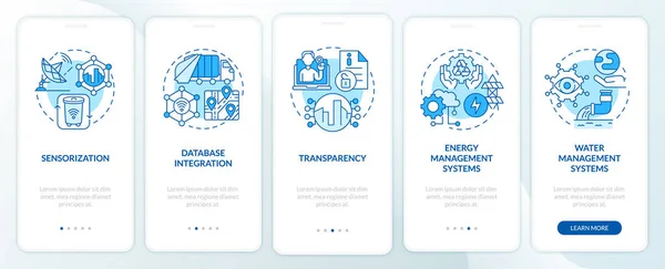 Digitalização Infraestrutura Cidade Tela Página Aplicativo Móvel Tecnologia Passo Passo — Vetor de Stock